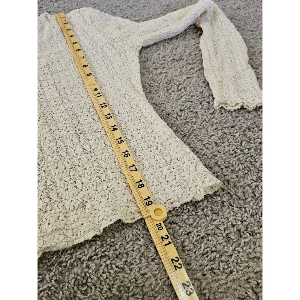 Natural Life Womens Cream Floral Lace Knit Long Sleeve Crew Neck Top Medium - Picture 4 of 6